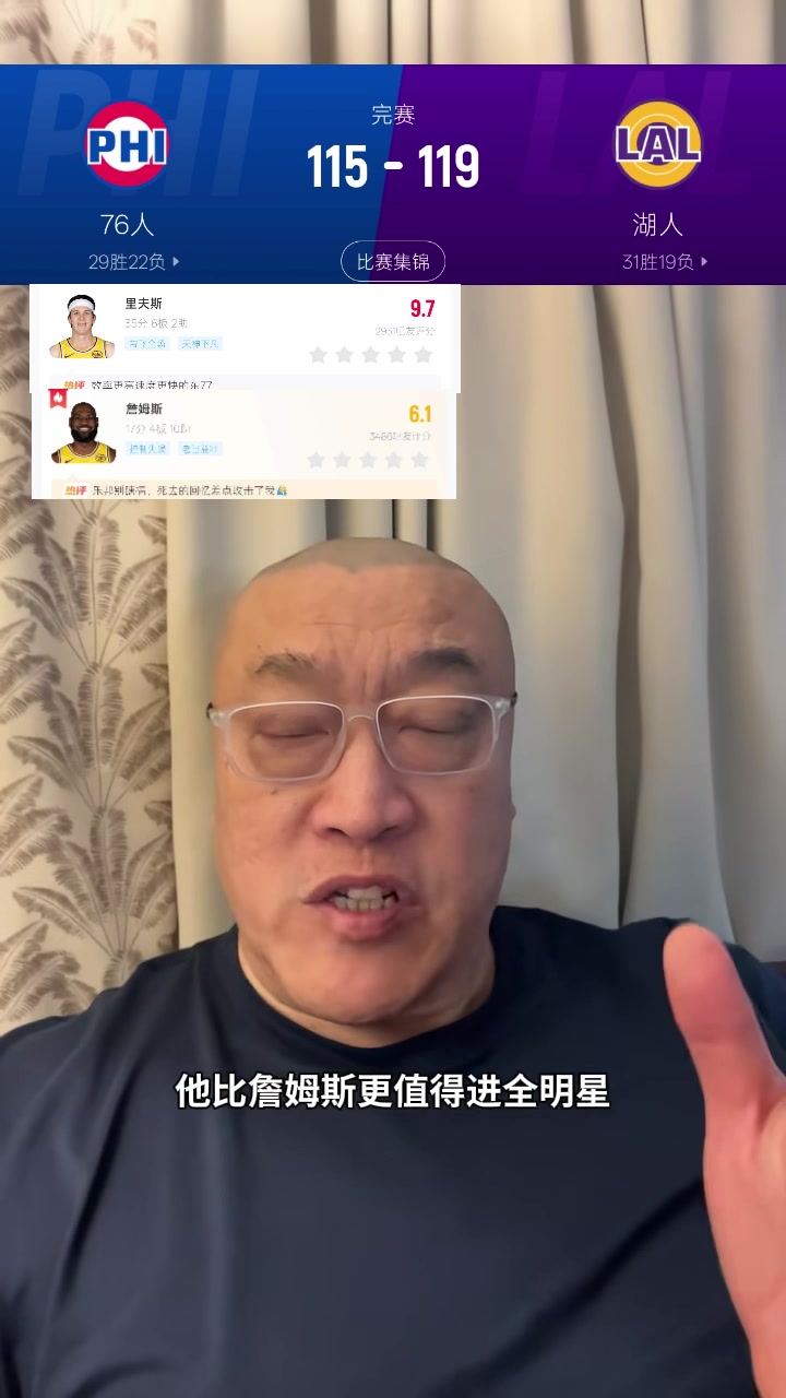 马健：里夫斯若没受伤&amp;他比老詹更适合进全明星 肯纳德很适配湖人